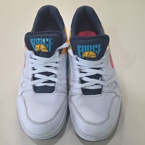 Force1 Kids' White and Pink Sneakers with Blue Accents